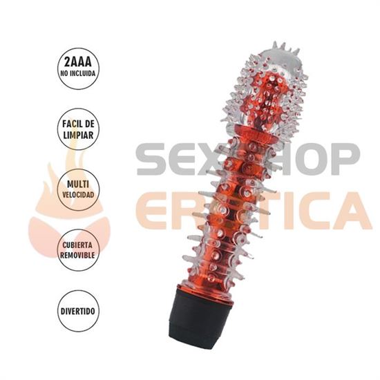 Sagitta Estimulador femenino y vibrador con centro rojo